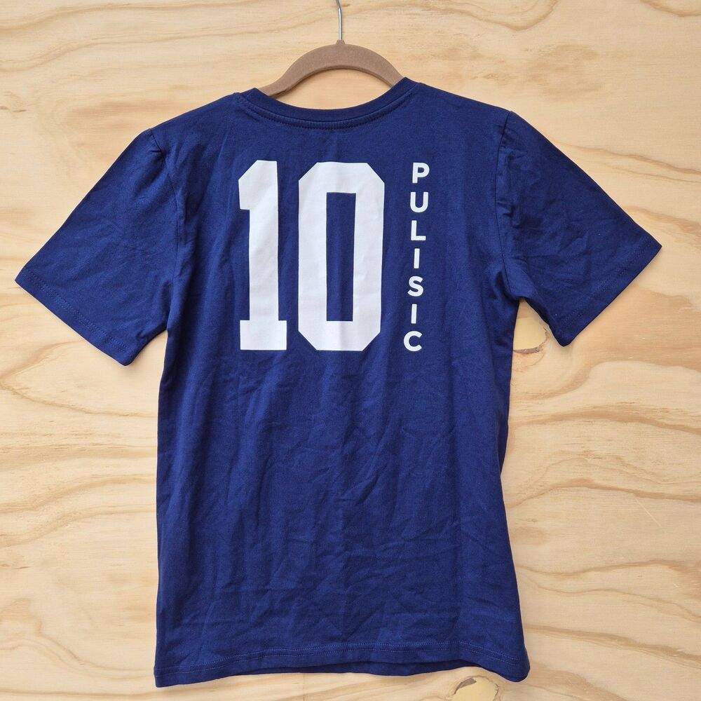 Christian Pulisic #10 USA Soccer T Shirt Youth XL 16/18 Navy Blue USMNT NWT